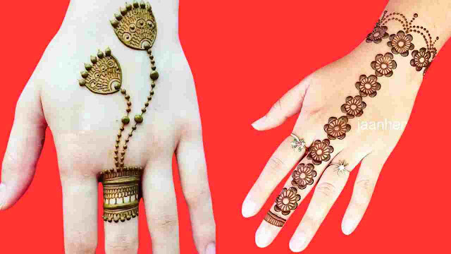 one finger mehndi design