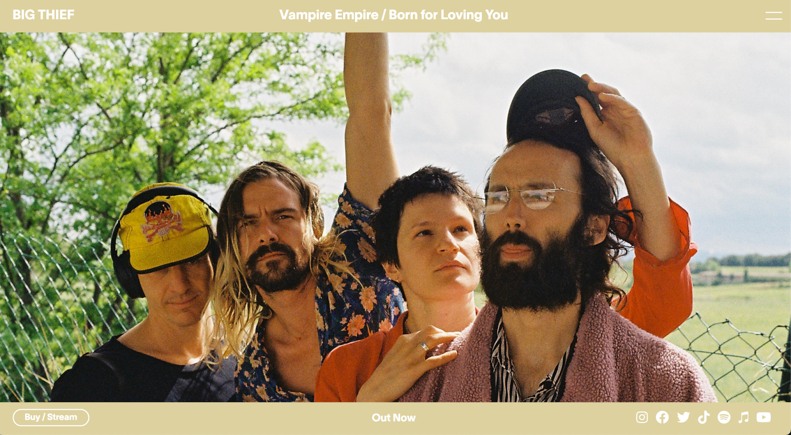 musician website example, big thief