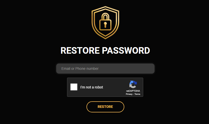 Captainsbet password reset 