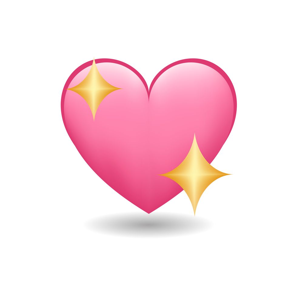 sparkling pink heart love emoji