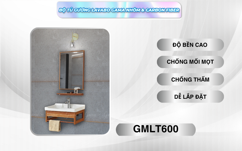 Bộ tủ gương Lavabo GAMA cao cấp GMLT600