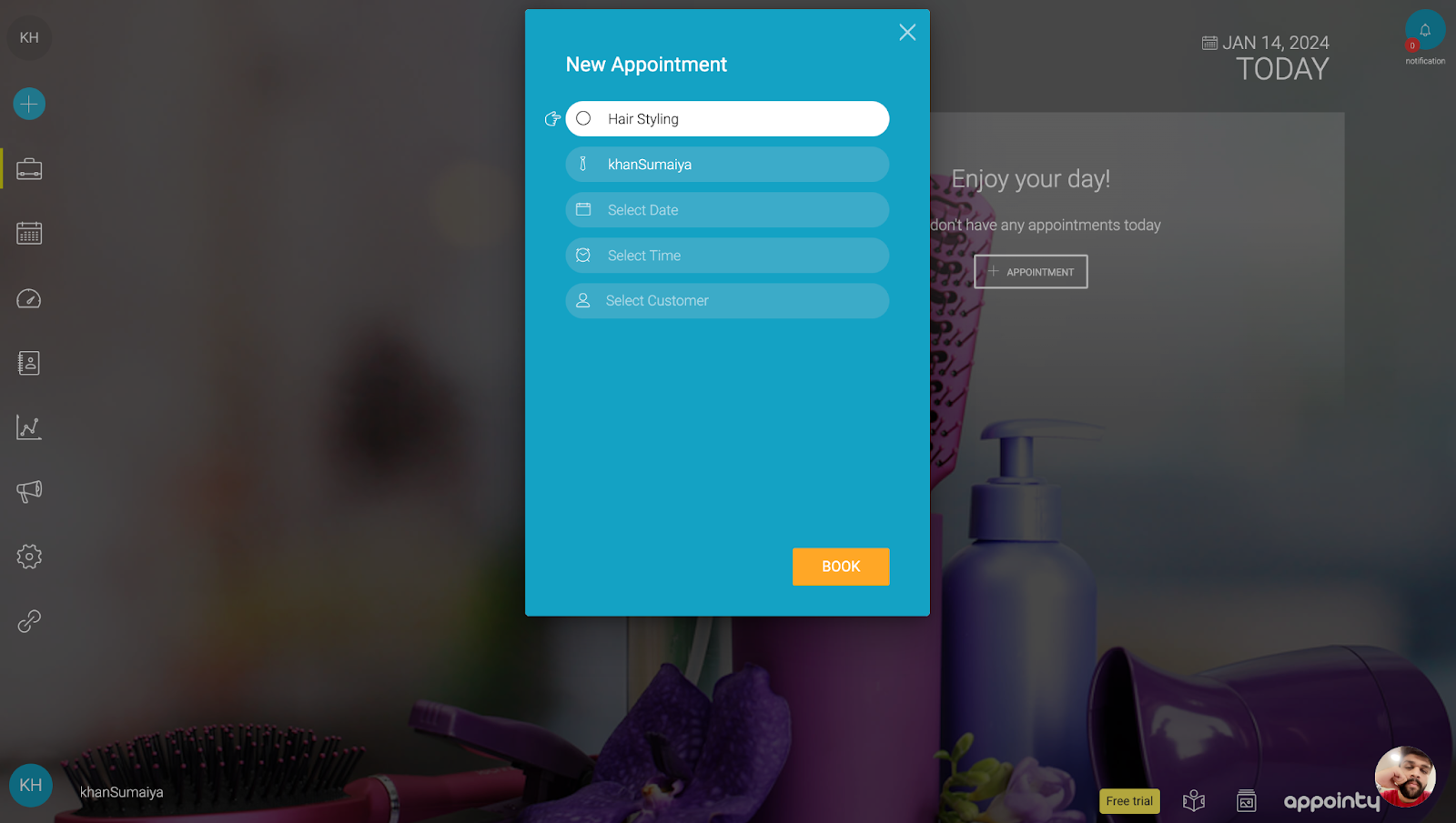 appointy_dashboard_booking appointment-software