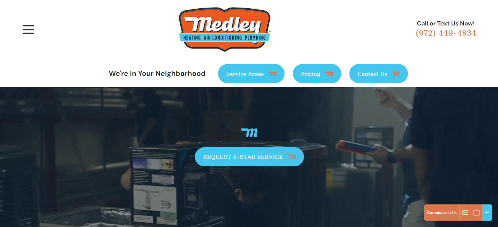 HVAC website example: Medley