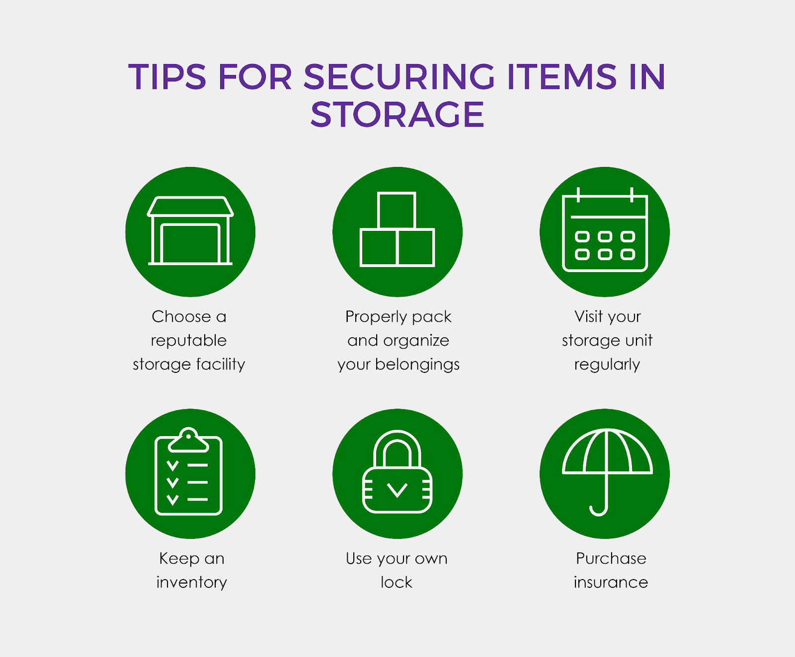 Tips for securing items in storage