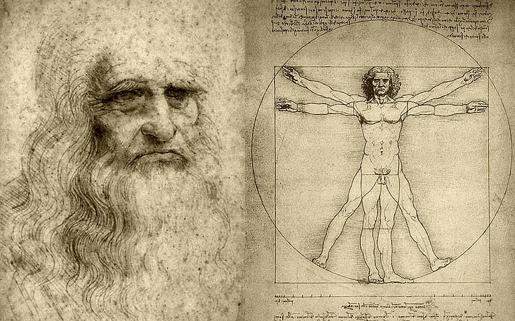 The Vitruvian man by Leonardo da Vinci