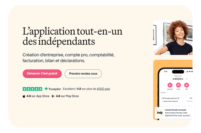 Capture d'écran logiciel comptabilité Indy