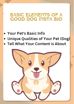 Graphic of Basic Elements of a Good Dog Insta Bio