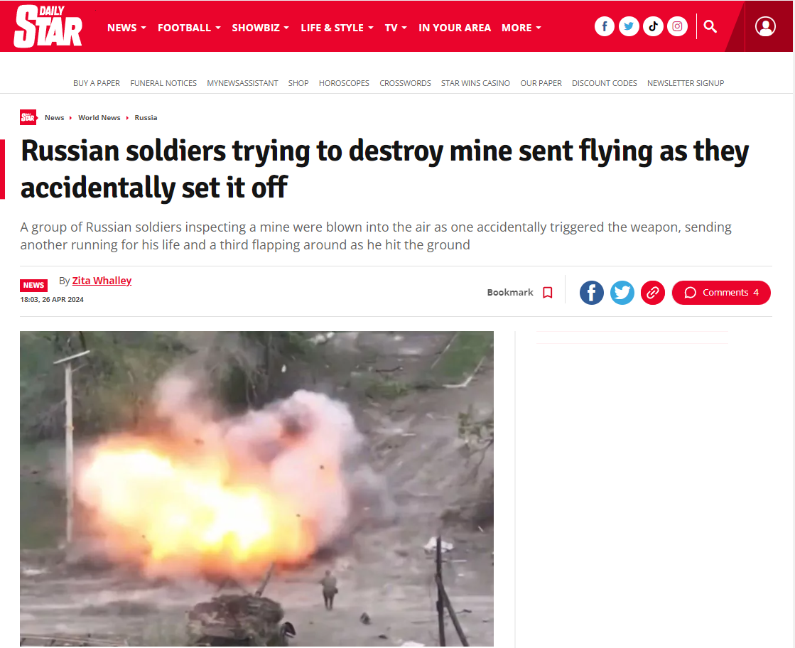 جنود روس يفجرون لغمًا بالخطأ