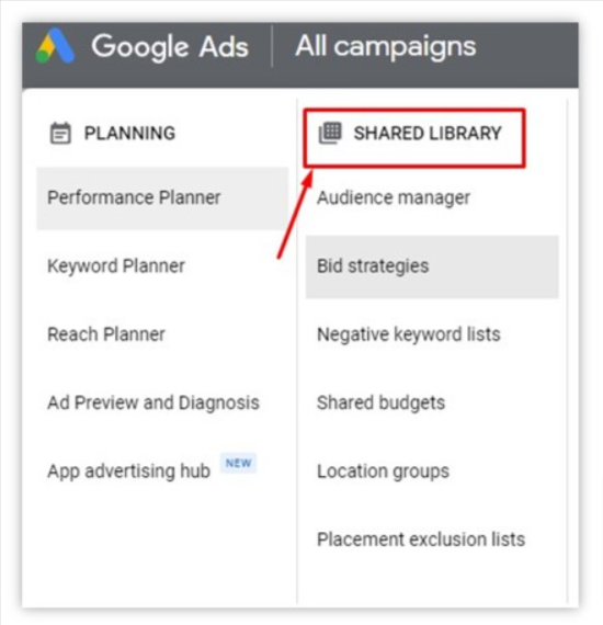shared library google ads