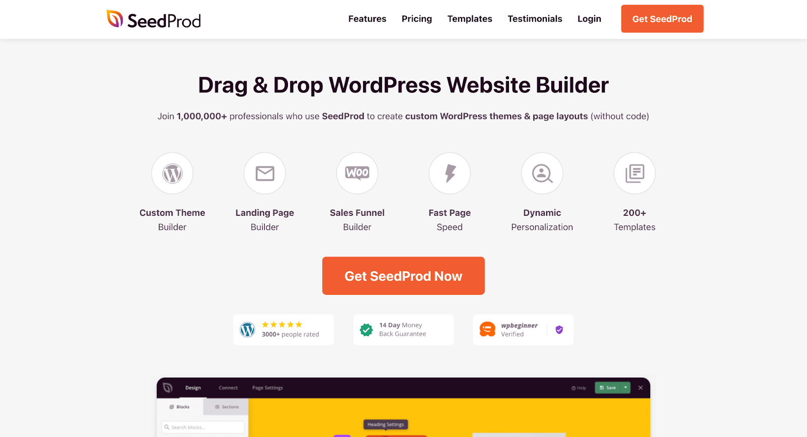 seedprod wordpress landing page plugin