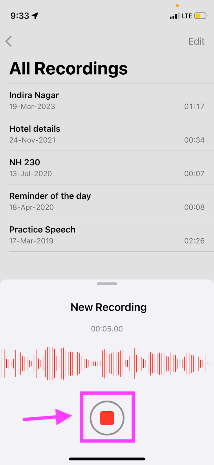 How to record a voice note on iPhone - Stop recording the voice note