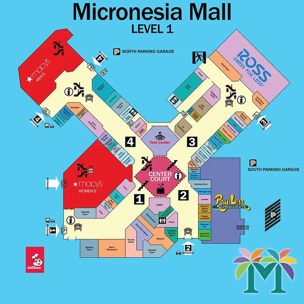 マイクロネシアモールのフロアマップ