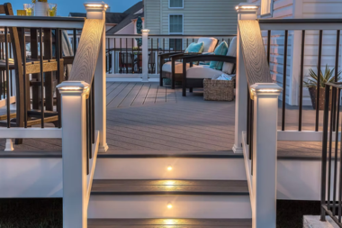 trex solar deck lights for composite deck outdoor living space custom built michigan
