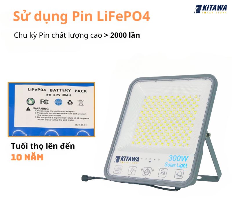 Đèn pha năng lượng mặt trời 300W bọc cầu - DP11300