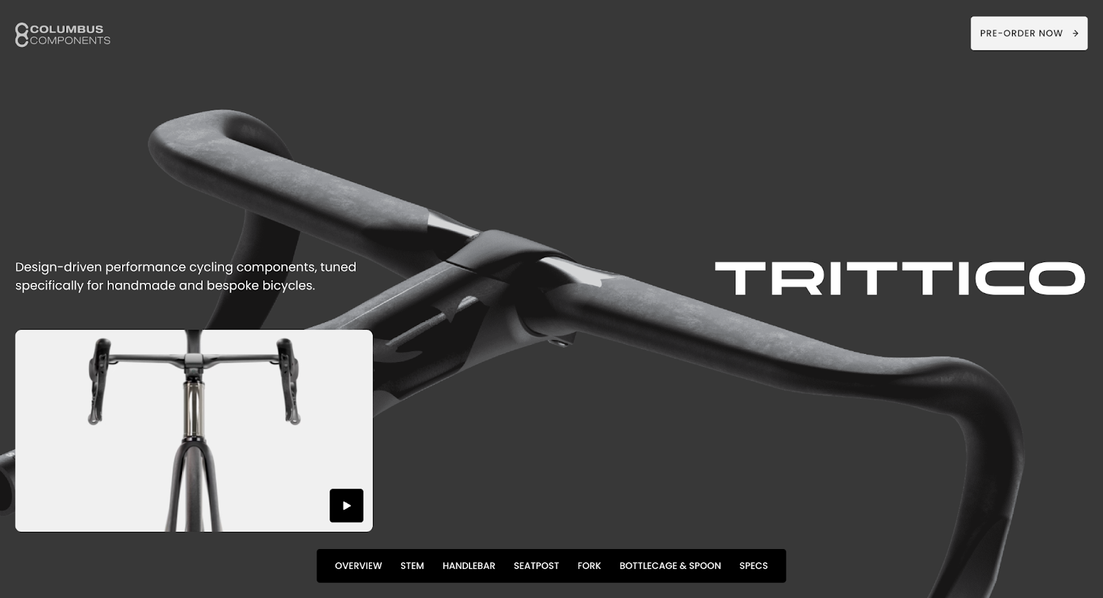 single product website example: Trittico
