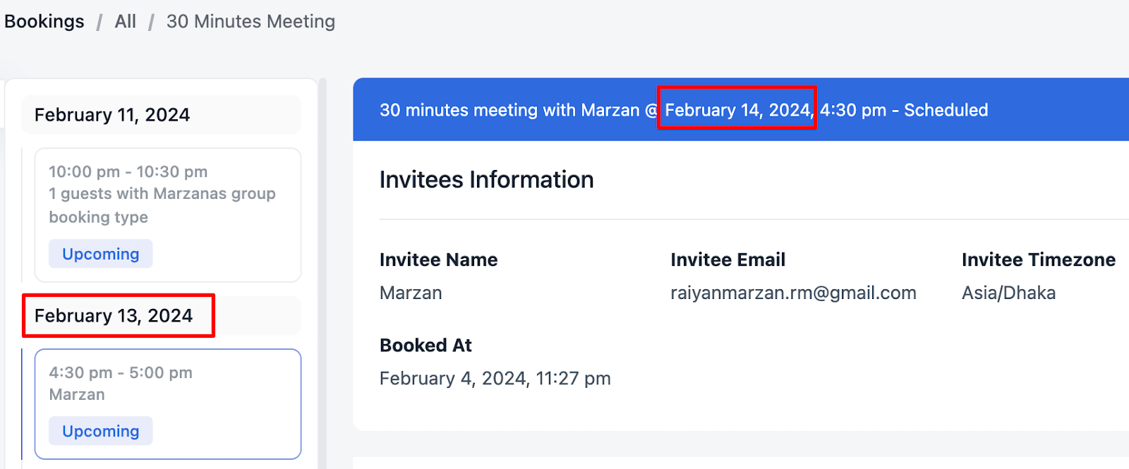 booking date mismatch issue fixed