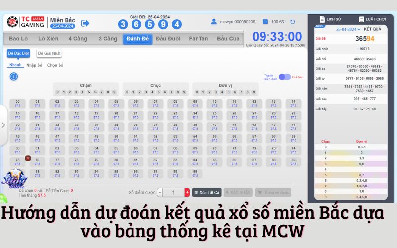 Hướng dẫn dự đoán kết quả xổ số miền Bắc dựa vào bảng thống kê tại MCW