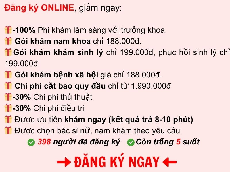 ưu đãi khám nam khoa tại phòng khám