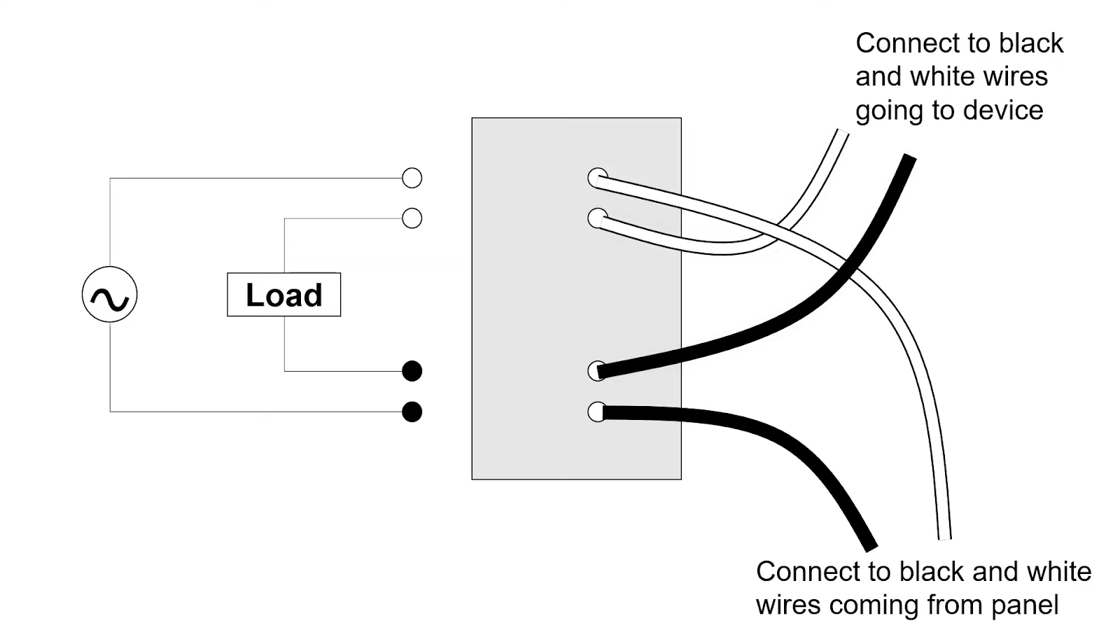 load diagram with white and black wires