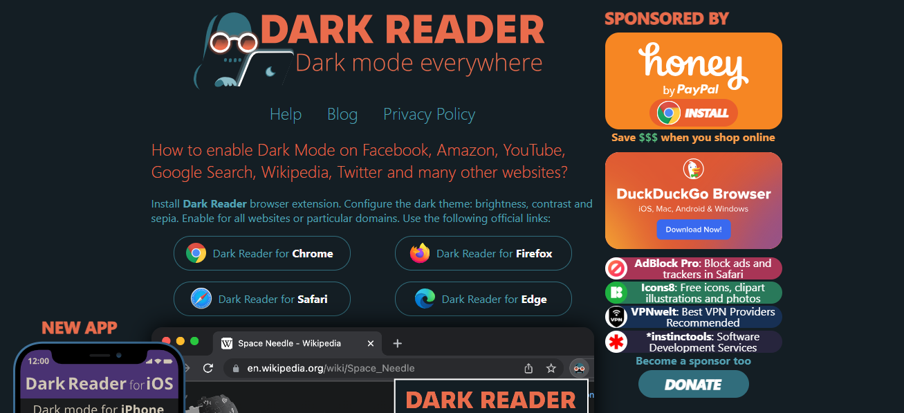 Chrome extensions for productivity - Dark Reader