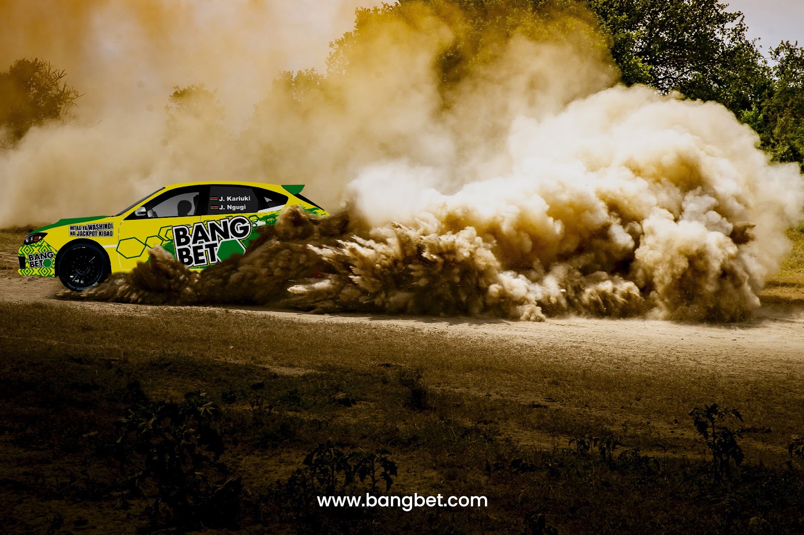 Bangbet sponsors the driver Josiah Kariuki in WRC Safari Rally Kenya