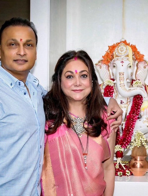 Anil and Tina Ambani In their House Mandir