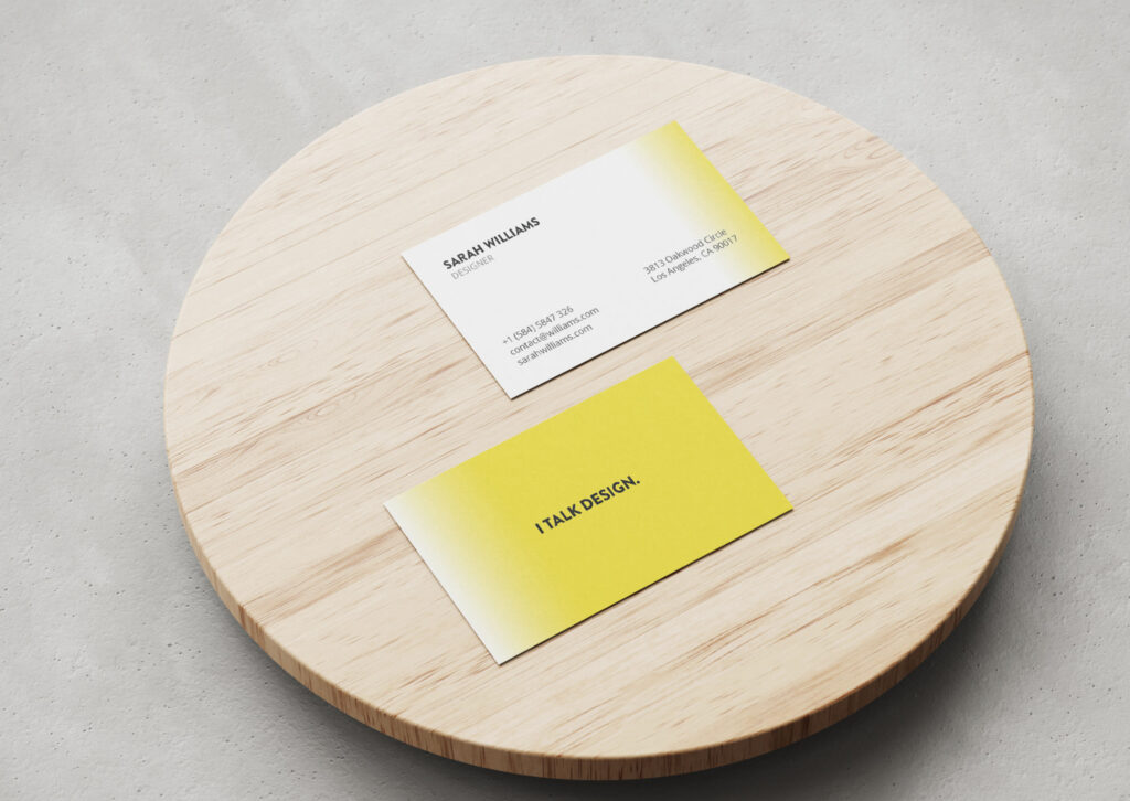 A business card example with a quick catchphrase.