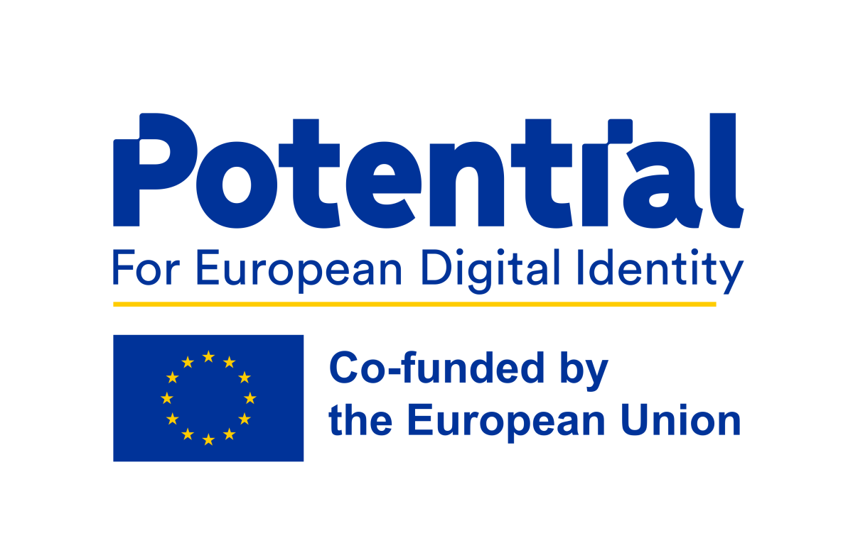 ELi logo ja tekst: Potential For European Digital Identity Co-funded by the European Union
