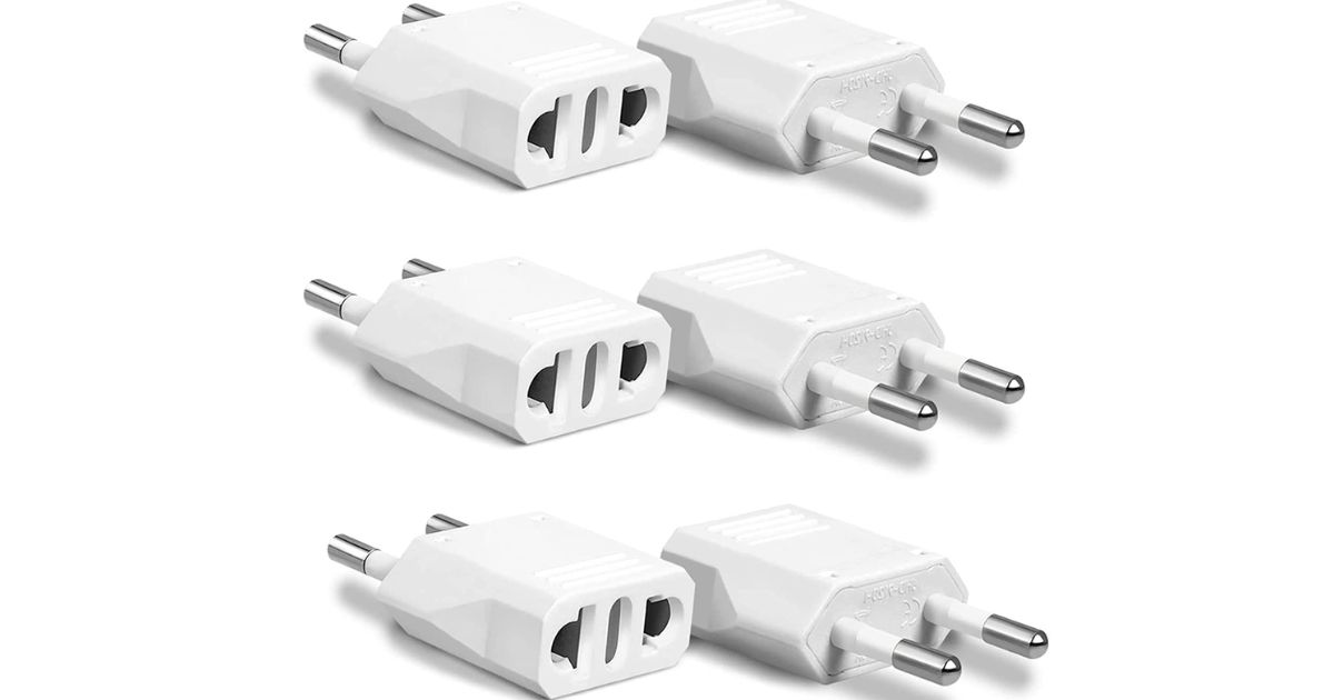 European Travel Plug Adapter (6-Pack)