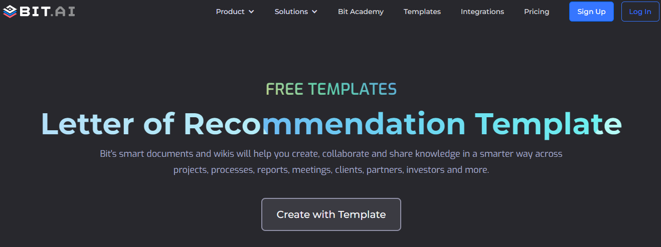 Bit.ai's Letter of Recommendation Template