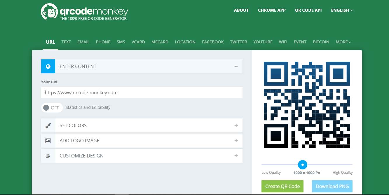 QRCode Monkey Homepage