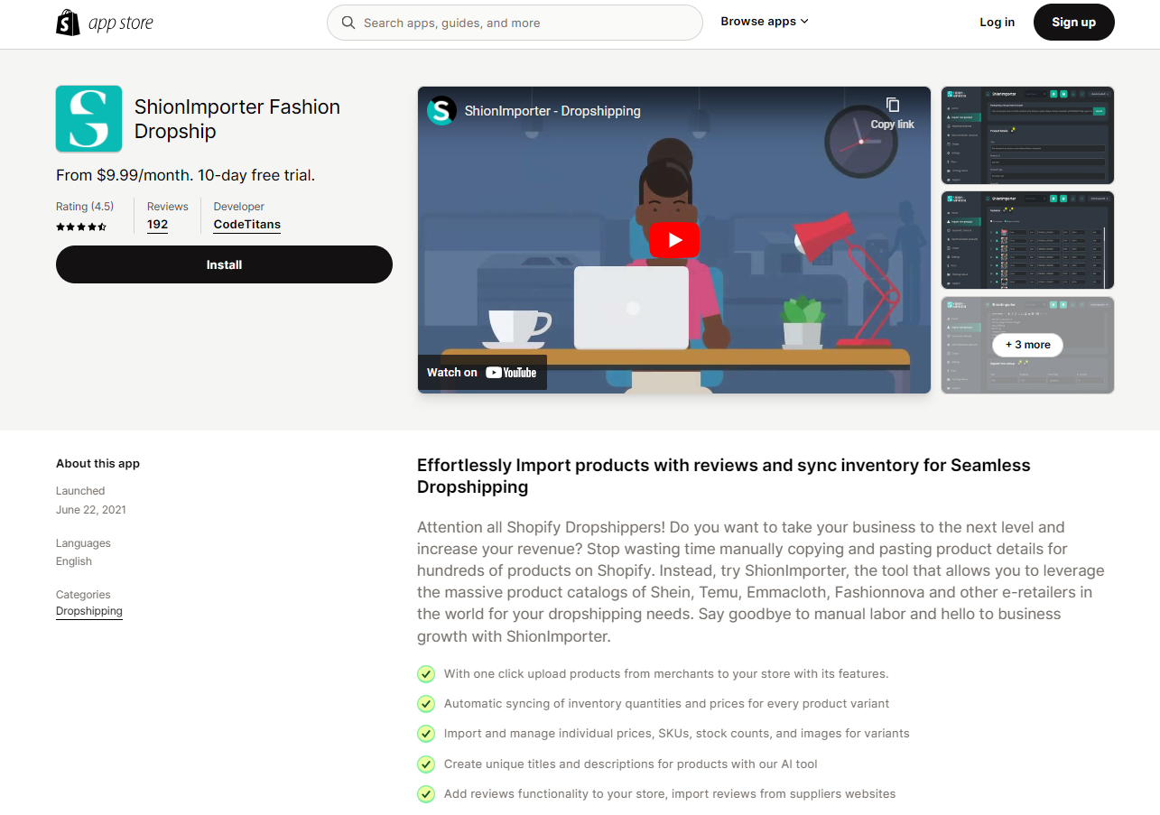 shionimporter shopify app