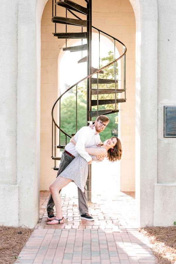 Furman University Engagement Session Bell Tower