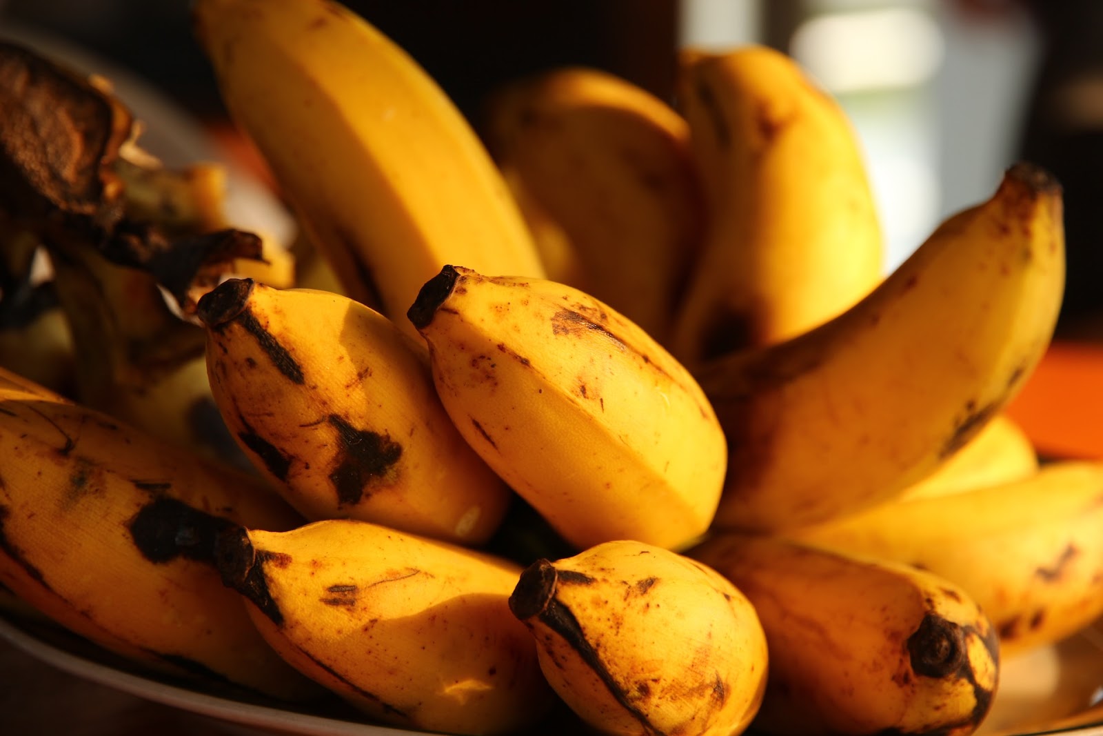 Closeup of ripe bananas