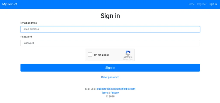 Sign in Myflexbot