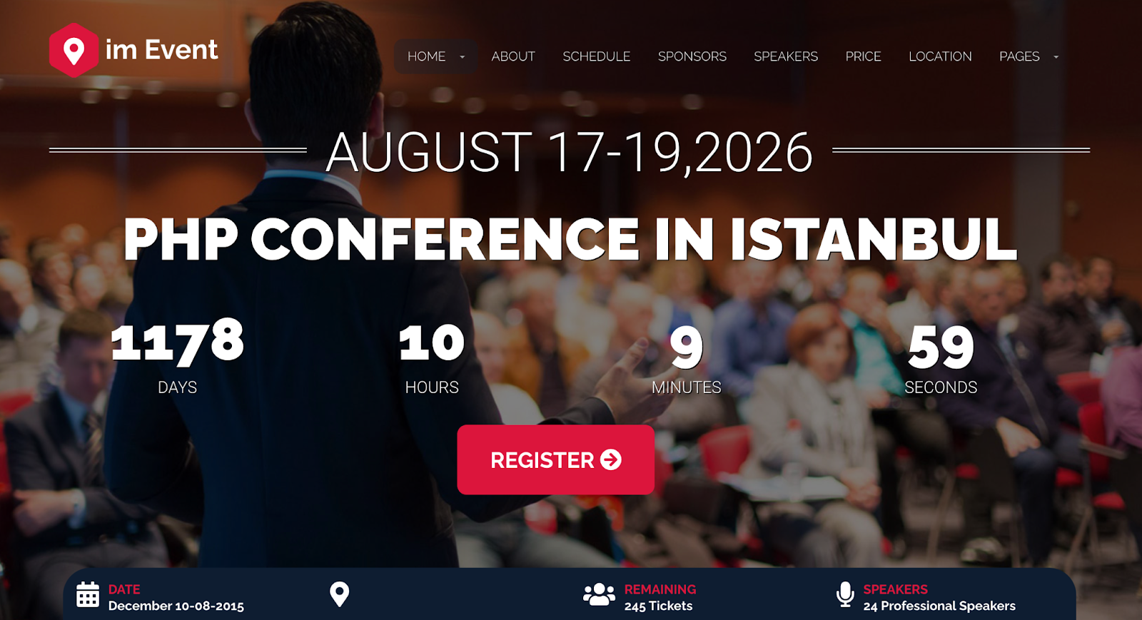 best wordpress event templates, imEvent