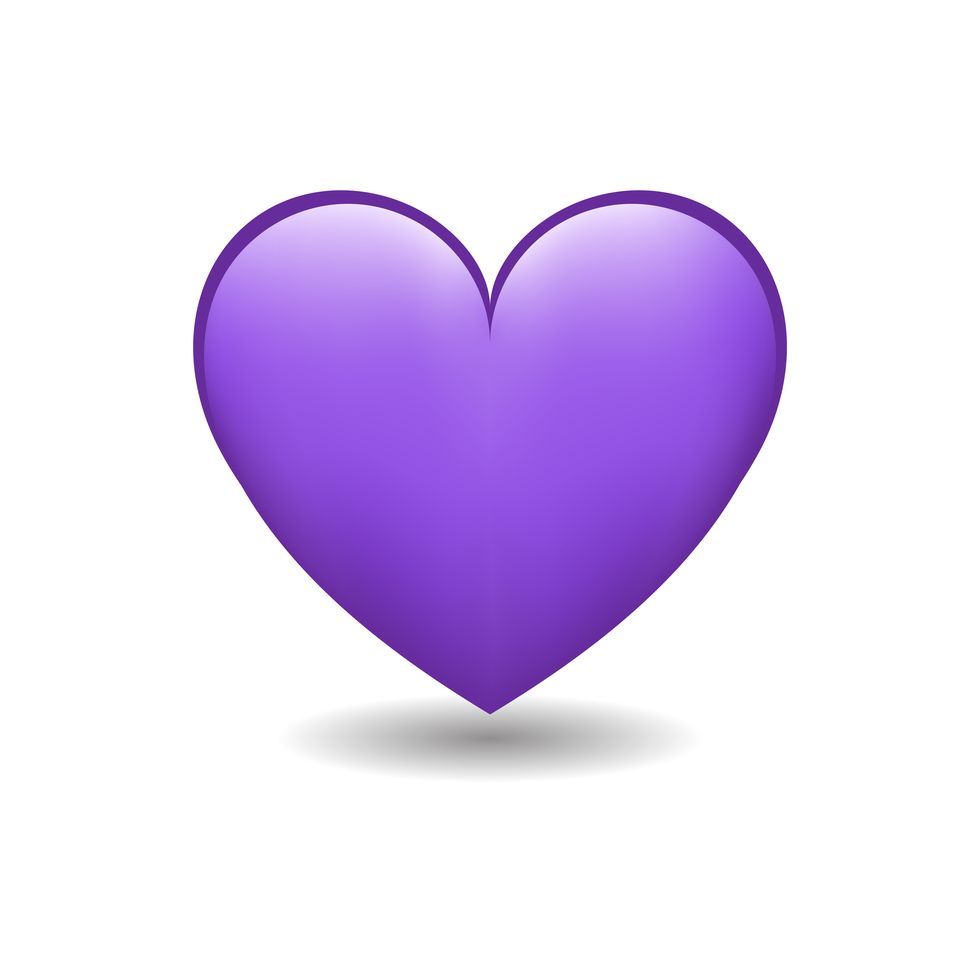 violet purple heart love emoji