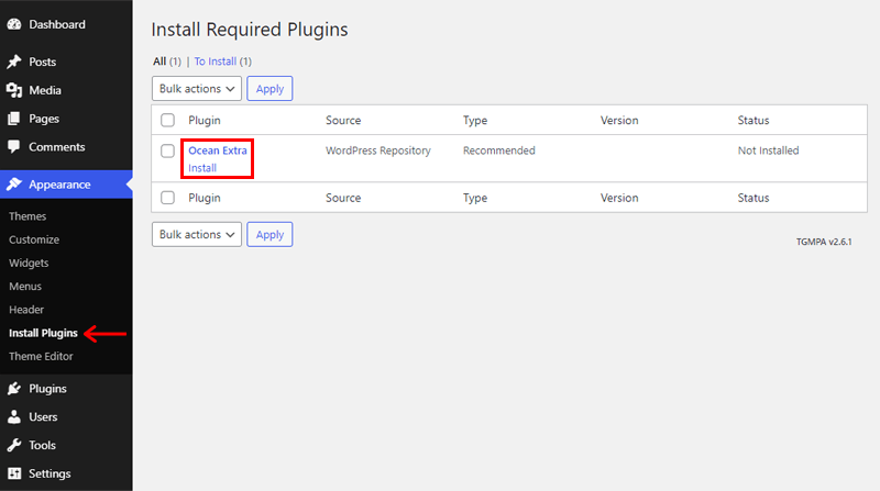 Activating the recommended plugins