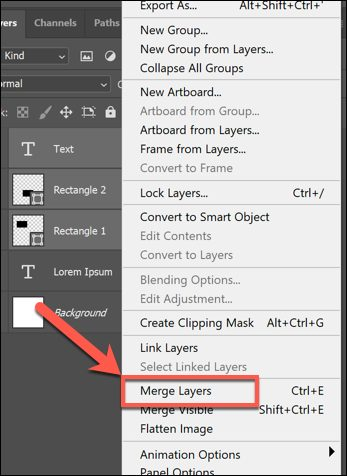 cách gộp layer trong photoshop với Merge Layers