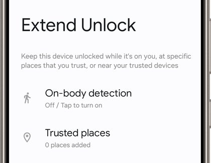 Extend Unlock settings on a Galaxy phone