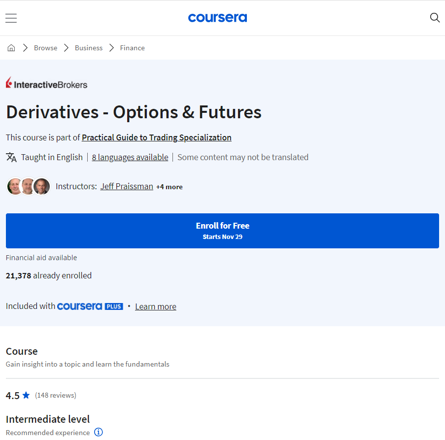 Derivatives - Options & Futures by Coursera