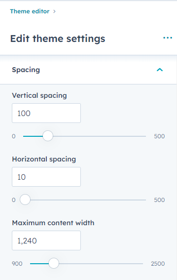 spacing