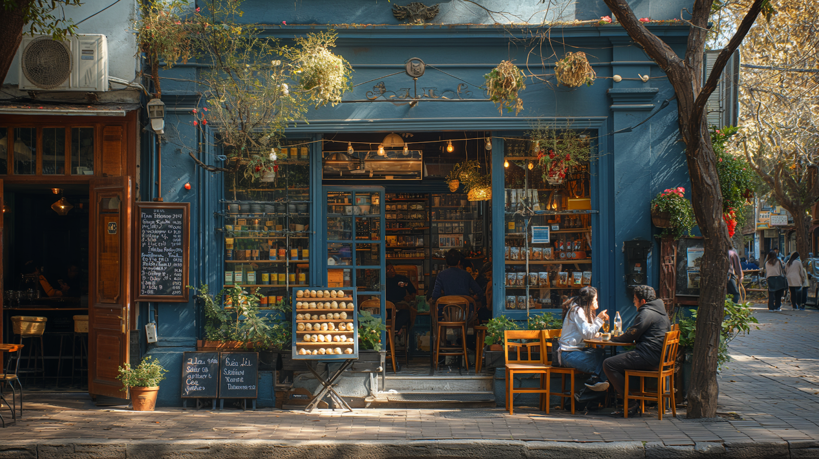 Patrons relaxing in a traditional Buenos Aires café, savoring coffee and local pastries.