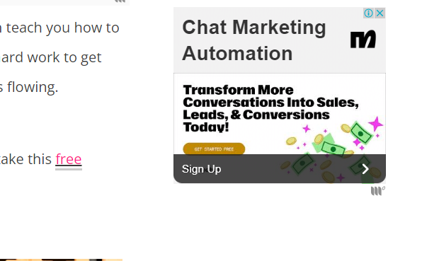 display ad on a website