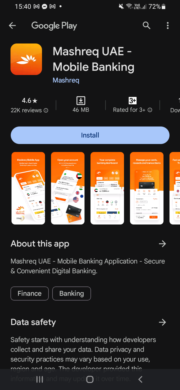 download mashreq uae- mobile banking app