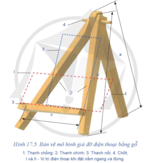 A wooden stand with blue lines</p>
<p>Description automatically generated