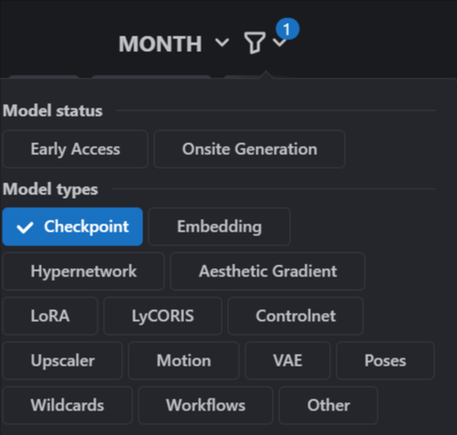 Model typesとしてCheckpointを選択する