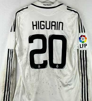 Match-Worn Higuain 2008-2009 Real Madrid Home Shirt Sells For £1600