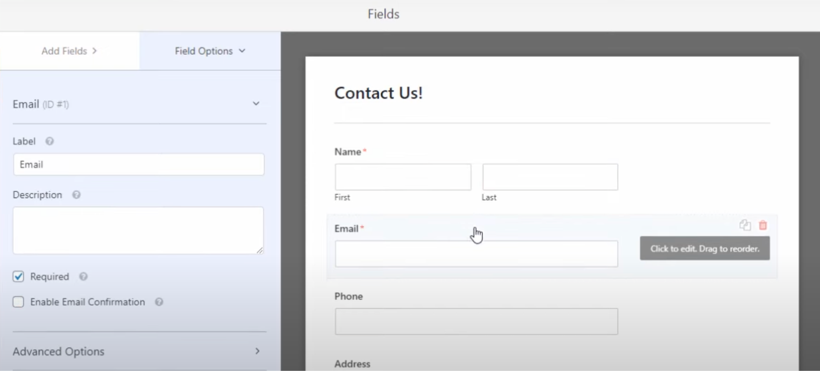 WPForms customizing the contact form