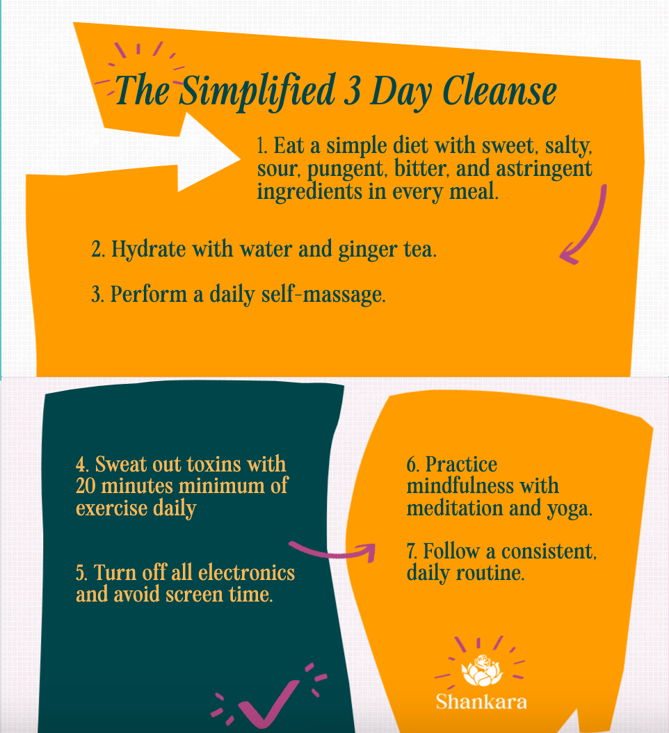 infographic highlighting a simplified cleanse called the Simplified 3 day Weekend Cleanse.